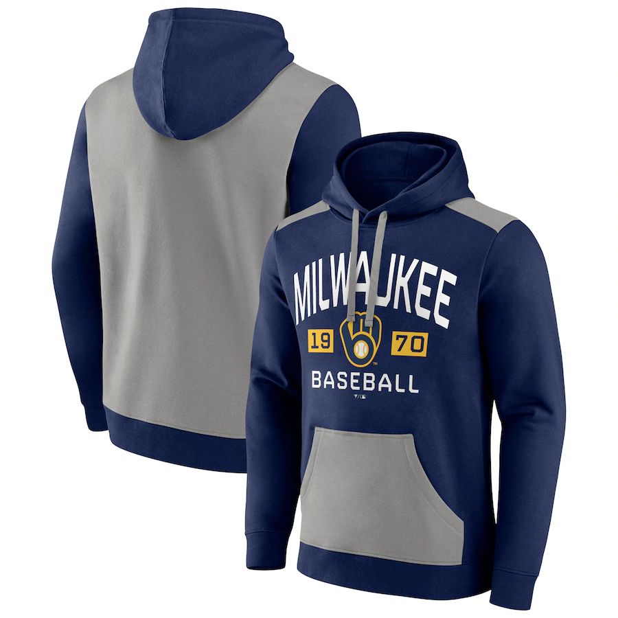 Men 2023 MLB Milwaukee Brewers blue Sweatshirt style 2